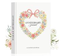 Lanpn Diario per anniversario di matrimonio per coppie, in pelle, per appuntamenti dal 1° al 70° matrimonio, album dei ricordi di coppia, 190 pagine con storie d'amore, regalo per matrimonio