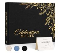 Lanpn Libro Degli Ospiti del Funerale Funebri, Libro di Condoglianze Commemorativa in Lino, Celebration of Life funeral guest book for memorial service, Libro di Registrazione Degli Ospiti, Nero