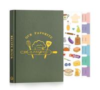 Lanpn Libro di Ricette da Scrivere, A5 Quaderno per Ricette Il Mio Ricettario in Pelle, Recipe Cook Journal Book to Write in Your own Recipes, Libri di Cucina Cooker Girl Libro, Verde