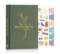 Lanpn Libro di Ricette Il Mio Ricettario A5 in Pelle, Quaderno per Ricette da Scrivere, Recipe Cook Journal Book to Write in Your own Recipes, Libri di Cucina Cooker Girl Libro, Verde