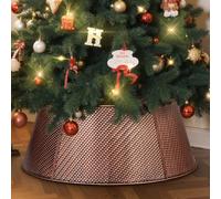 Lanpn Metallo Collana Albero di Natale 50cm, Gonne Albero di Natale Christmas Tree Collar Per Piccolo Mini S Alberi Artificiali Interno Esterno - Decorazioni Natalizie (Rame, Sparato)