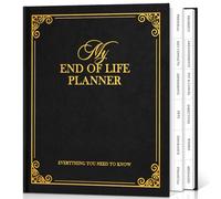 Lanpn Pianificatore di Fine Vita con Schede - My End of Life Planner, Diario Guidato Ultime Volontà, Agenda Pianificazione Funeraria, Organizzatore Successione Informazioni Personali, Nero, Inglese