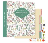 Lanpn Raccoglitore per Ricette, libro Ricettario a 3 Anelli Quaderno per Ricette da Scrivere con 8 Divisori & 2 Adesivi, Recipe Binder Cook Book Journal to Write in Your Own Recipes, Verde, Inglese