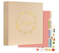 Lanpn Raccoglitore per Ricette, libro Ricettario Quaderno per Ricette da Scrivere a 3 Anelli con 8 Divisori & 2 Adesivi, Recipe Binder Cook Book Journal to Write in Your Own Recipes, Avena, Inglese