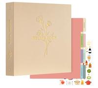Lanpn Raccoglitore per Ricette, Recipe Binder Cook Book Journal to Write in Your Own Recipes, libro Ricettario Quaderno per Ricette da Scrivere a 3 Anelli con 8 Divisori & 2 Adesivi, Avena