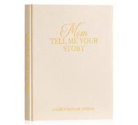 Lanpn Raccontami la Storia della Tua Vita Mamma, Diario guidato in Lino con 270+ Domande Festa della Mamma Compleanno Natale Regalo Libro dei Ricordi Madre Mom Story Book Journal, Inglese, Beige