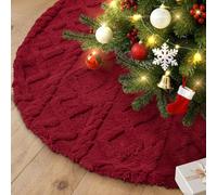 Lanpn Tappeto sotto Albero di Natale Copribase Albero 40cm, Piccolo Copertura Base Tappetino Copri Base Piede Gonna per la Decorazioni per Interni per Feste Invernali in casa (Rosso)