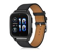 LanQii 20mm Cinturini in Pelle Compatibile con Garmin vívomove Trend/Venu Sq 2/Sq 2 Music/Venu 2 Plus/Venu, Cinturino Vera pelle Uomini Donne per Amazfit GTR Mini/GTS 4/GTS 4 Mini/GTS 3 (Nero)