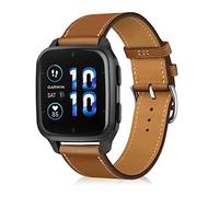 LanQii 20mm Cinturini in Pelle per Garmin Approach S50/S44/Vivoactive 6/Vivoactive 5/3/ Forerunner 165/245, Cinturino Uomini Donne per Garmin Venu Sq 2 /Sq 2 Music Edition/Venu 2 Plus - (Marrone)