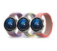 LanQii 22mm Nylon Cinturino per Garmin Forerunner 570 47mm/Venu 3 45mm/Venu 2, Cinturini di Ricambio Traspirante per Garmin Forerunner 265/255/255 Music/Vivoactive 4 - Bianco+Grigio/Viola/Rosa