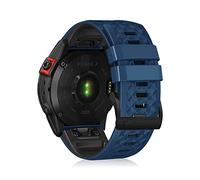 LanQii 22mm QuickFit Silicone Cinturino per Garmin Tactix 8 47mm/Descent G2/G1 Solar/Epix (Gen 2)/Epix, Cinturini per Garmin Fenix E 47mm/Fenix 8 47mm/7 Pro/7/6/6 Pro/5/5 Plus - Blu/Nero