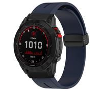 LanQii 26 mm QuickFit Cinturino per Garmin Enduro 3/Garmin Fenix 8 51 mm/7X Pro Solar/7X/6X Pro/6X/5X Puls/5X, Silicone Magnetici Cinturini di Ricambio per Garmin Descent Mk3i/Mk2i/Mk2/Mk1, Blu