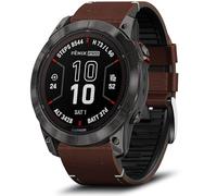 LanQii 26mm QuickFit Cinturino per Garmin Tactix 8 51mm/Enduro 3/2/1/Descent Mk3i/Mk2i/Mk2/Mk1, Pelle+Silicone Cinturino per Garmin Fenix 8 51mm/7X Pro Solar/7X/6X/6X Pro/5X/5X Puls - Caffè