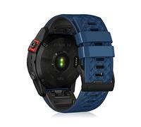 LanQii 26mm QuickFit Silicone Cinturino per Garmin Tactix 8 51mm/Enduro 3/2/1/Descent Mk3i/Mk2i/Mk2/Mk1, Cinturini per Garmin Fenix 8 51mm/7X Pro Solar/7X/6X/6X Pro/5X/5X Puls - Blu/Nero