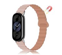 LanQii MiRowy Silicone Cinturino per Xiaomi Smart Band 10/Xiaomi Smart Band 9 / Mi 8, Magnetico Silicone Sport Cinturino (Rosa Chiaro/Rosa Scuro)