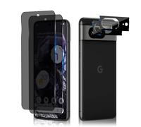 LanQii Privacy Pellicola Protettiva Compatibile con Google Pixel 8, [2+2 Pezzi] Vetro Temperato Protezione + Fotocamera Posteriore Pellicola Durezza 9H Anti-Graffio per Google Pixel 8