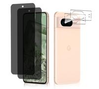 LanQii Privacy Pellicola Protettiva Compatibile con Google Pixel 8a, [2+2 Pezzi] Vetro Temperato Protezione + Fotocamera Posteriore Pellicola, Durezza 9H per Google Pixel 8a
