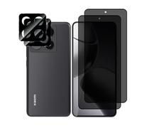 LanQii Privacy Pellicola Protettiva Compatibile con Xiaomi 14T Pro 5G, 2+2 Pezzi Vetro Temperato Protezione + Fotocamera Posteriore Pellicola Durezza 9H Anti-Graffio per Xiaomi 14T Pro 5G