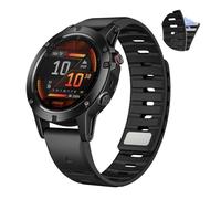LanQii QuickFit 22mm Cinturino Magnetico per Garmin Fenix E 47mm/Fenix 8 47mm/Fenix 7/7 Pro Solar/7 Pro/6/6 Pro/5, Cinturini in Silicone per Garmin Epix 2 47mm/Forerunner 965/955, Nero