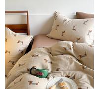 Lanqinglv Set di biancheria da letto 155x220 per bambini, motivo tasso, marrone chiaro, marrone, per ragazze e ragazzi, in microfibra, set di biancheria da letto ÖKO-TEX - Morbido copripiumino con