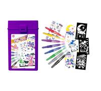 Lansay - Blopens Barile Magic - Kit Creativo Colorare Bambini - Da 5 Anni | Pennarelli a Soffio - Mascherine con Maghi, Bacchette e Stelle - Effetto Aerografo Immediato - Disegni Magici da Appendere