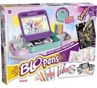 Lansay | BLOPENS COFANETTO FANTASTICO | Set da disegno bambini con pennarelli soffio, stencil, effetto aerografo e glitter | Attività creativa 5+ anni | Accessori inclusi