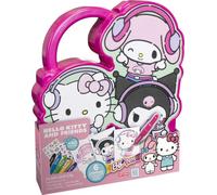 Lansay - BLOPENS - Valigetta Hello Kitty and Friends - Attività disegno bambini dai 4 anni - 6 mini Blopens, 6 sagome e 40 adesivi - Set creativo trasportabile con licenza ufficiale