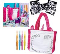 Lansay BLOPENS X-TRA Styl'Bag Unicorn Kit per personalizzare la borsa, Dai 6 anni, include 4 penne a soffio Blopens, 5 stencil riutilizzabili e borsa Unicorno lavabile