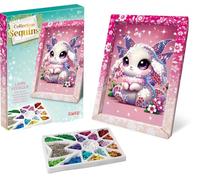 Lansay - COLLECTION SEQUINS - Coniglio Fatato - Quadro da decorare con sequins - Attività creativa per bambini dai 6 anni - Illustrazione con cornice e spilli