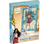 Lansay - COLLECTION SEQUINS - Disney Vaiana 2 - Quadro sequins da decorare - Attività manuale creativa per bambini dai 7 anni - Illustrazione Vaiana con cornice e spilli
