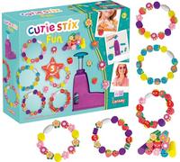 Lansay - Cutie Stix Fun - Set per Creare 5 Bracciali Bambina - Da 6 Anni | Gioielli da Realizzare - Stazione di Taglio, 10 Bastoncini Colorati e 5 Chiusure - Perline Multicolori - Forme Diverse