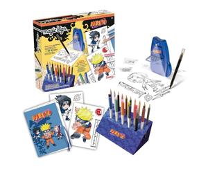 Lansay - Magic Lign Naruto - Proiettore per Disegnare Manga - Da 7 Anni | Imparare a Tracciare - 1 Proiettore Pocket, 56 Pellicole, 10 Matite e 1 Pennarello - Oltre 100 Modelli - Personaggi Naruto