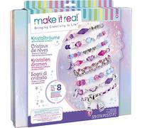 Lansay - Make It Real Cristalli di Sogno - 8 Bracciali Pastello - Da 8 Anni | Bigiotteria da Creare - 319 Perline Assortite, 6 Ciondoli e Vassoio - Tinte Tenui e Delicate - Scatola Riutilizzabile Inclusa