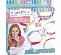 Lansay - Make It Real Heishi Giorni d'Estate - Kit 5 Bracciali - Da 8 Anni | Accessori da Realizzare - 480 Perline Piatte e 35 Perline Argentate - 5 Modelli Colorati - Chiusura a Moschettone Inclusa