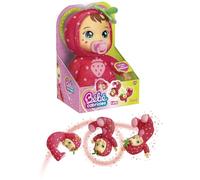 Lansay| Mon Bébé CABRIOLES - Lina LA Fragola | Bambola interattiva in Pigiama a Fragolina | Fa capriole Divertenti | Corpo Morbidissimo | Giocattolo educativo 2+ Anni | Neonato Maschio o Femmina