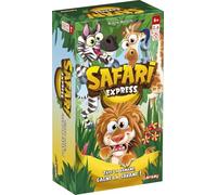 Lansay | Safari Express | Gioco di atmosfera familiare con 100 Carte e Banana Pouet-Pouet | Riflessi, Osservazione, Memoria e Risate pazze | Da 2 Giocatori | Da 6 Anni | Gioco Veloce e Interattivo