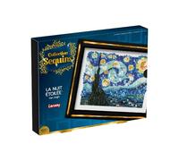 SEQUINS COLLECTION - Notte stellata - Van Gogh - Crea uno scintillante dipinto di Van Gogh con le paillettes - Vano portaoggetti incluso - Attività creativa per adulti e adolescenti - 14 anni