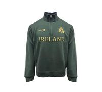 Lansdowne Men's Ireland 1/4 Zip Fleece Bottle Green and Gold