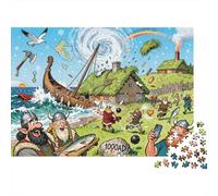 L'Anse Aux Meadows Viking Village Riot Puzzle in Legno Impermeabile Puzzles Da 1000 Pezzi Regali Per Adulti Divertenti Giochi Educativi