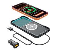 LANSEMKU - Caricabatterie wireless da auto, antiscivolo, 15 W, caricabatterie rapido per iPhone 16/15/14/13/12 Pro Max, Samsung S23 S22 S20 per Android, cavo da 30 cm