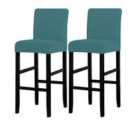 LANSHENG Coprisedia, Coprisedie per Bar, Fodera sfoderabile per Sedia Rimovibile Elasticizzata per Sedia da Pranzo Corta Girevole con Schienale per Sedia da Bar (Teal,2 Pezzi)
