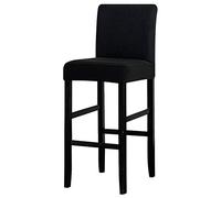 LANSHENG Coprisedia, Coprisedie per Bar, Fodera sfoderabile per Sedia Rimovibile Elasticizzata per Sedia da Pranzo Corta Girevole con Schienale per Sedia da Bar (Nero,1 Pezzi)