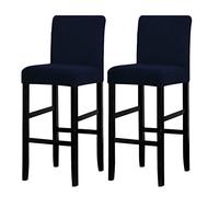 LANSHENG Coprisedia, Coprisedie per Bar, Fodera sfoderabile per Sedia Rimovibile Elasticizzata per Sedia da Pranzo Corta Girevole con Schienale per Sedia da Bar (Marina,2 Pezzi)