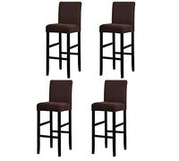 LANSHENG Coprisedia, Coprisedie per Bar, Fodera sfoderabile per Sedia Rimovibile Elasticizzata per Sedia da Pranzo Corta Girevole con Schienale per Sedia da Bar (caffè,4 Pezzi)