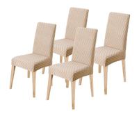 LANSHENG Coprisedie con Schienale 4 Pezzi, Elasticizzato Coprisedie Moderno Coprisedia Lavabile Estraibile, Fodere Coprisedie Universale per Sala da Pranzo Cucina, Coperture per Sedie, Khaki