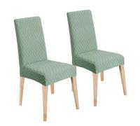 LANSHENG Coprisedie, Elasticizzato Coprisedie con Schienale, Coprisedia Lavabile Estraibile, Fodere Coprisedie Universale per Sala da Pranzo Cucina, Coperture per Sedie (Fagiolo Verde, 2 Pezzi)