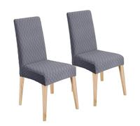 LANSHENG Coprisedie, Elasticizzato Coprisedie con Schienale, Moderno Coprisedia Lavabile Estraibile, Fodere Coprisedie Universale per Sala da Pranzo Cucina, Coperture per Sedie (Grigio, 2 Pezzi)