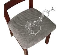 LANSHENG Coprisedie per Sedia 2/4 Pezzi Coprisedia Elasticizzato Coprisedia Senza Schienale Jacquard Coprisedia Coprisedili da Pranzo Coprisedili per sedie impermeabili (Grigio chiaro, 4)