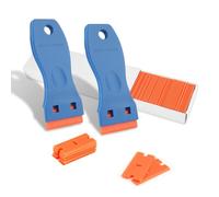 Lanshii Il kit di raschietti in plastica include 2 raschietti e 100 lame per rimuovere etichette adesive e decalcomanie su letti di stampanti 3D, vetri e finestre per gabbie per animali