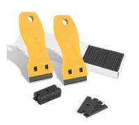 Lanshii Il kit di raschietti in plastica include 2 raschietti e 100 lame per rimuovere etichette adesive e decalcomanie su letti di stampanti 3D, vetri e finestre per gabbie per animali